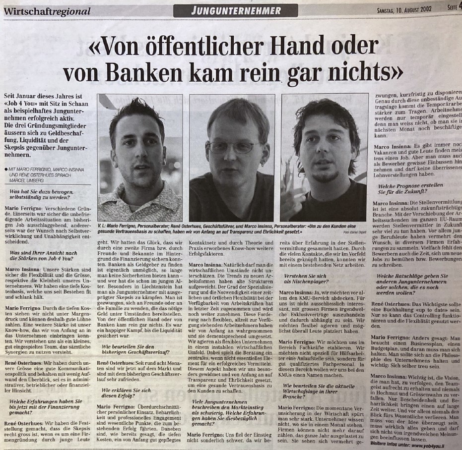 Zeitungsbericht 08.2002
